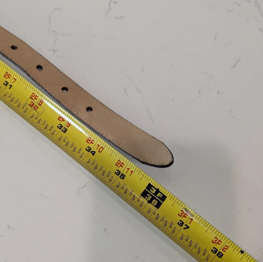 Vintage Brighton Brown Leather Belt with Silver and Gold Accents Size M - Picture 8 of 12